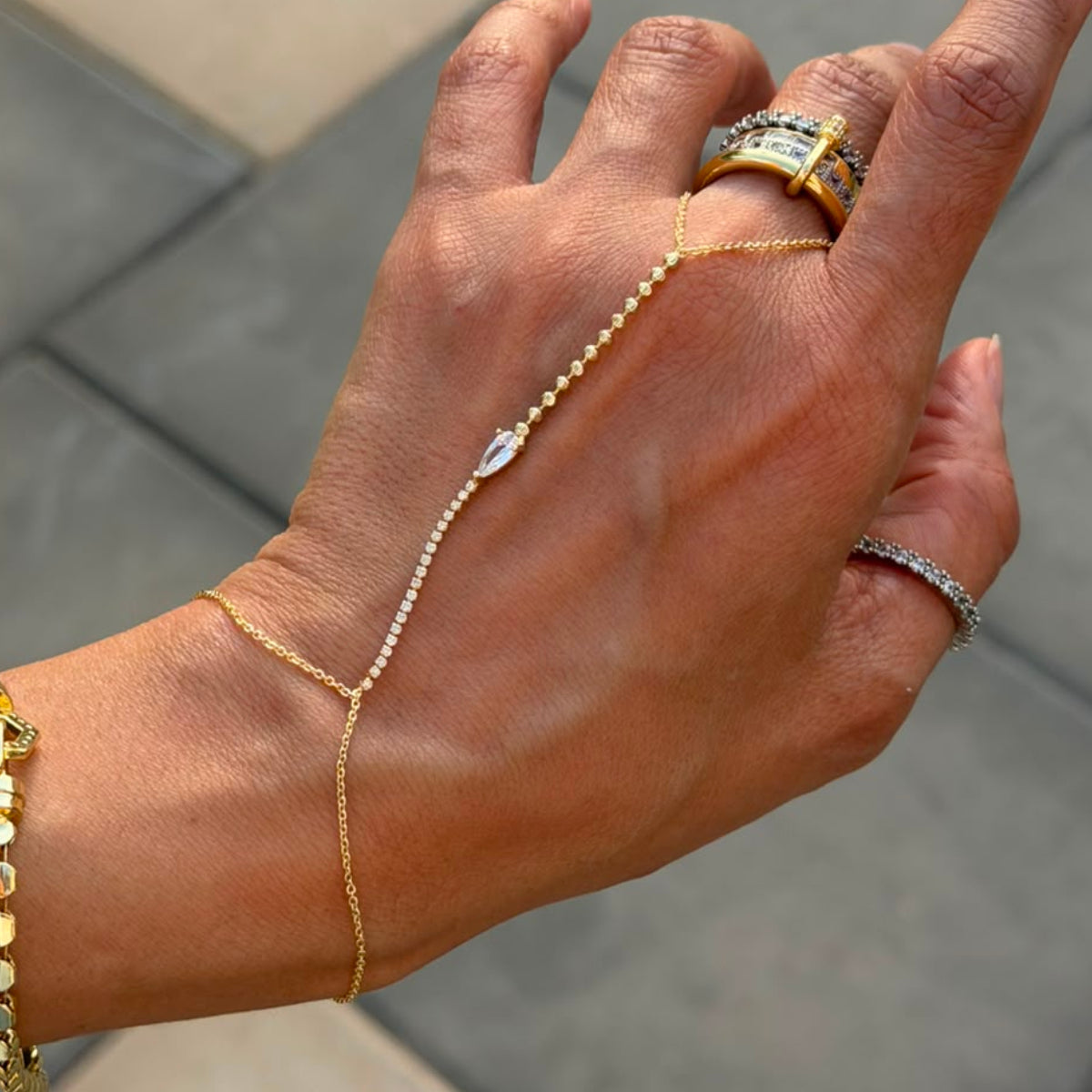 Teardrop Hand Chain